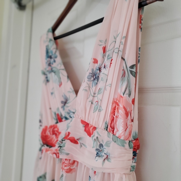 Lulus Garden Meandering Blush Floral Gown - Picture 5 of 6